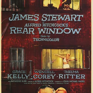 Rear Window Vintage Alfred Hitchcock Movie Poster