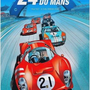 24 Heures Du Mans Vintage Racing Poster 1964-1967