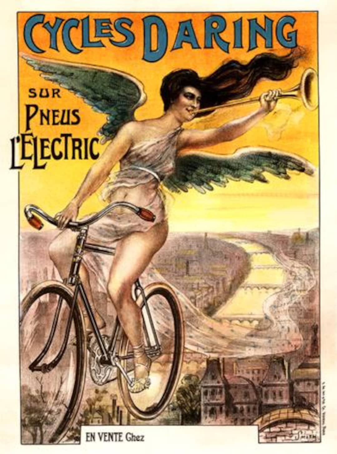 Cycles Daring Poster Vintage Cycling Bicycle Print - Etsy