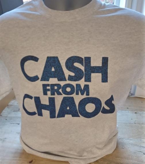 Cash From Chaos T Shirt - Unisex Retro Style Tee Grey 396 - Etsy