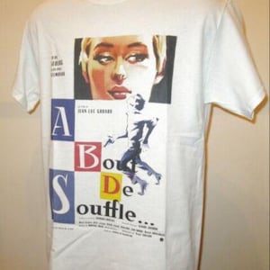 Atemlos A Bout de Souffle T-Shirt - Unisex Retro Style Tee Weiß 248