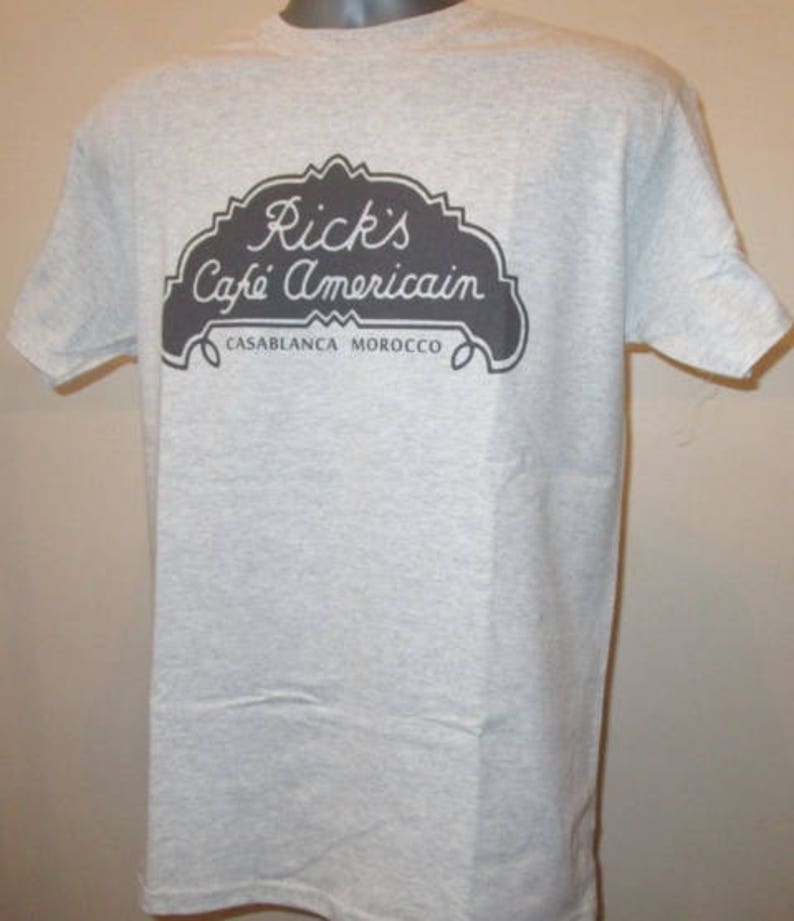Casablanca Rick/'s Cafe Americain Classic Film Noir T Shirt W078 Bogart Bergman