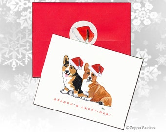 Welsh Corgi Christmas Cards, Box of 8, Personalize Your Cards