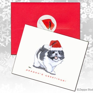 Shih Tzu Weihnachtskarten, verpackte Weihnachtskarten, personalisierte Weihnachtskarten, niedliche Hundekarten