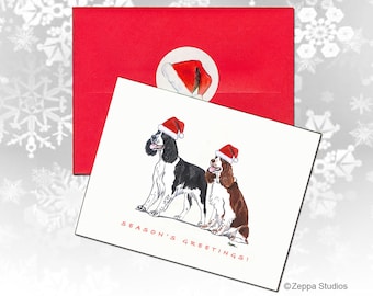 Springer Spaniel Christmas Cards, Boxed Christmas Cards, Personalized Christmas Cards, Cute Dog Cards