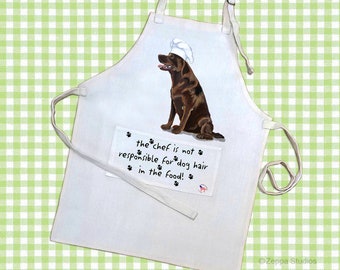 Chocolate Lab Chef Apron Funny Apron Cute Apron with Pocket