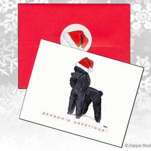 Tarjetas de Navidad para caniches, tarjetas de Navidad en caja, tarjetas de Navidad personalizadas, tarjetas para perros lindos