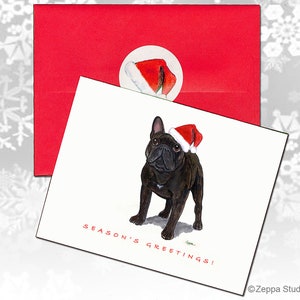 Französische Bulldogge Weihnachtskarten, Weihnachtskarten in Box, personalisierte Weihnachtskarten