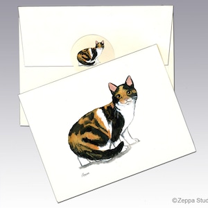Calico Cat Note Cards, Boxed Note Cards, Personalisierte Note Cards