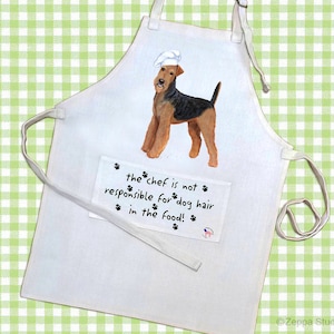 Airedale Chef Apron Funny Apron Cute Apron with Pocket
