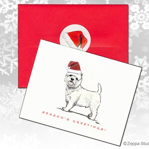 West Highland Terrier Weihnachtskarten, verpackte Weihnachtskarten, personalisierte Weihnachtskarten, süße Hundekarten