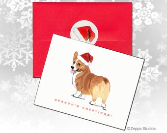 Pembroke Welsh Corgi Christmas Cards, Boxed Christmas Cards, Personalized Christmas Cards, Cute Dog Cards