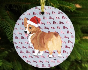 Corgi Christmas Ornament, Glass Dog Ornament, Gift for Dog Lovers