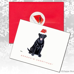 Cartões de Natal de Labrador preto, cartões de Natal em caixa, cartões de Natal personalizados, cartões de cachorro fofos