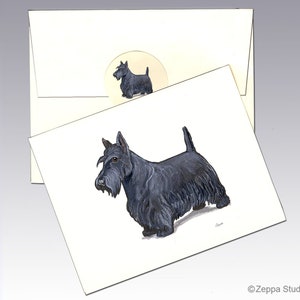 Tarjetas con motivos de Scottish Terrier, tarjetas con motivos en caja, tarjetas con motivos personalizados