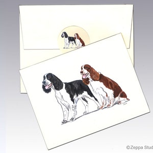 Springer Spaniel Grußkarten, Grußkarten mit Box, Personalisierte Grußkarten