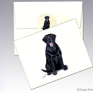 Schwarzer Labrador Grußkarten, Box Grußkarten, Personalisierte Grußkarten