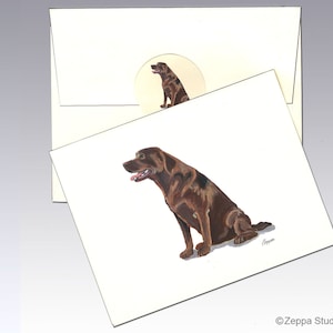 Chocoate Labrador Grußkarten, Boxed Grußkarten, Personalisierte Grußkarten