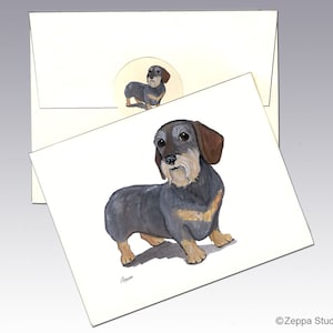 Wire Haired Dackel Grußkarten, Boxed Note Cards, Personalisierte Note Cards