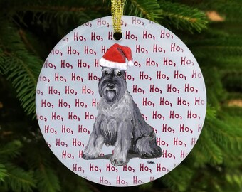 Schnauzer Christmas Ornament: Hand Decorated Glass Dog Lover Gift