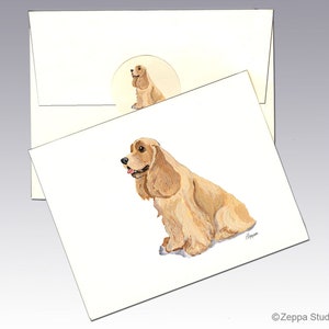 Buff Cocker Spaniel Grußkarten, Boxed Grußkarten, Personalisierte Grußkarten