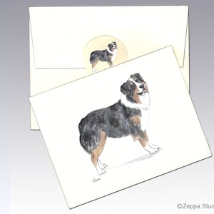 Australian Shepherd Note Cards, Boxed Note Cards, Personalisierte Note Cards