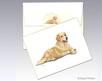 Golden Retriever Note Cards, Boxed Note Cards, Personalized Note Cards