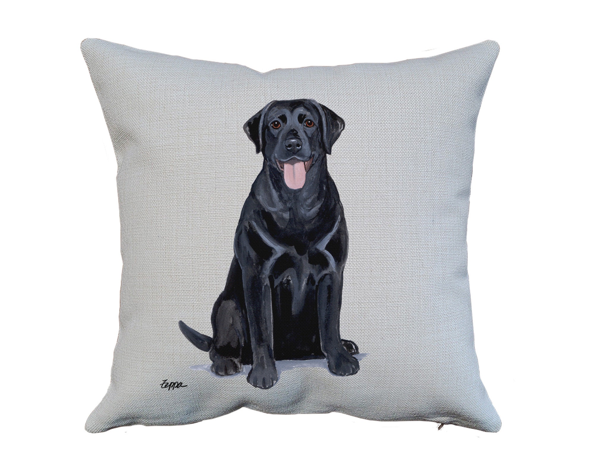Pups Abloom Yellow Lab Pillow
