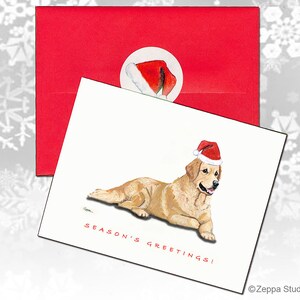 Cartões de Natal Golden Retriever, Cartões de Natal em caixa, Cartões de Natal personalizados