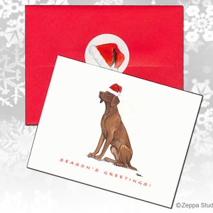 Vizsla Weihnachtskarten, Boxed Weihnachtskarten, Personalisierte Weihnachtskarten, Niedliche Hundekarten