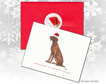 Vizsla Christmas Cards, Boxed Christmas Cards, Personalized Christmas Cards, Cute Dog Cards