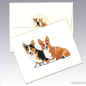 Welsh Corgi Note Cards, Boxed Note Cards, Personalized Note Cards