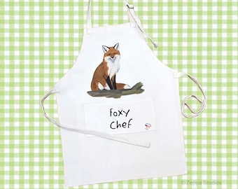 Fox Chef Apron Funny Apron Cute Apron with Pocket