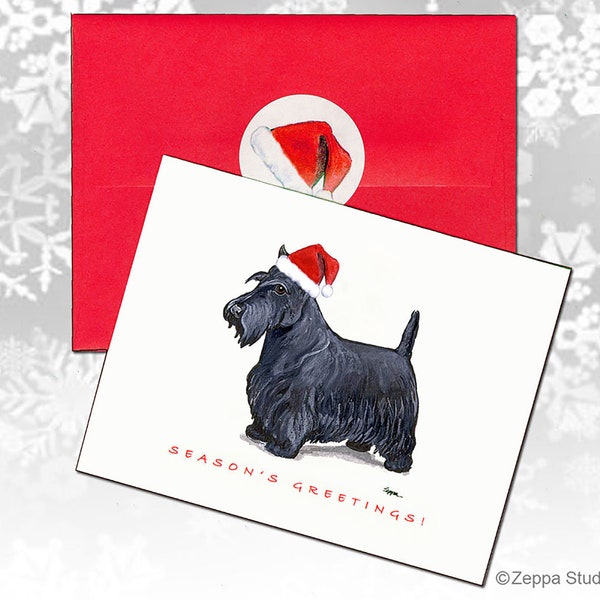 Scottie Christmas Cards Boxed Etsy