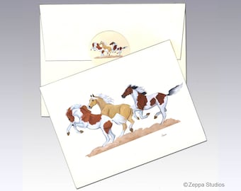 Wild Horses Note Cards, Boxed Note Cards, Personalized Note Cards