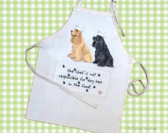 Cocker Spaniels Chef Apron Funny Apron Cute Apron with Pocket