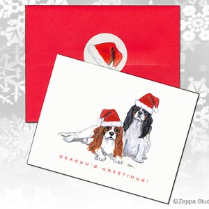 Cartões de Natal Cavalier King Charles Spaniel, cartões de Natal em caixa, cartões de Natal personalizados