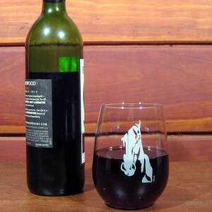 Horse Face Stemless Wine Glass, Stemless Wine Glass, Dog Wine Glass, Stemless Glass, great wedding gift, horse lover gift, anniversary gift