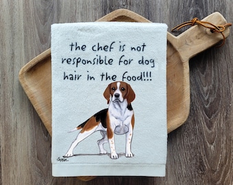 Beagle Kitchen Towel, Super Absorbent Poly-Cotton Velour