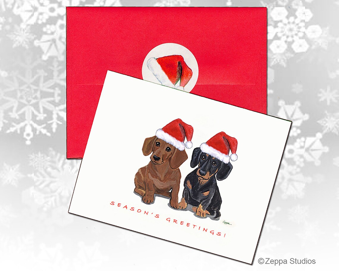 Dachshund Christmas Cards Boxed Christmas Cards Personalized - Etsy
