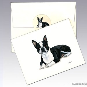 Boston Terrier Grußkarten, Boxed Grußkarten, personalisierte Grußkarten