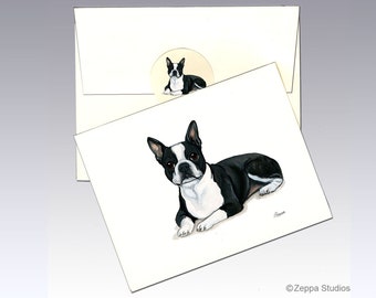 Boston Terrier Note Cards, Boxed Note Cards, Personalized Note Cards