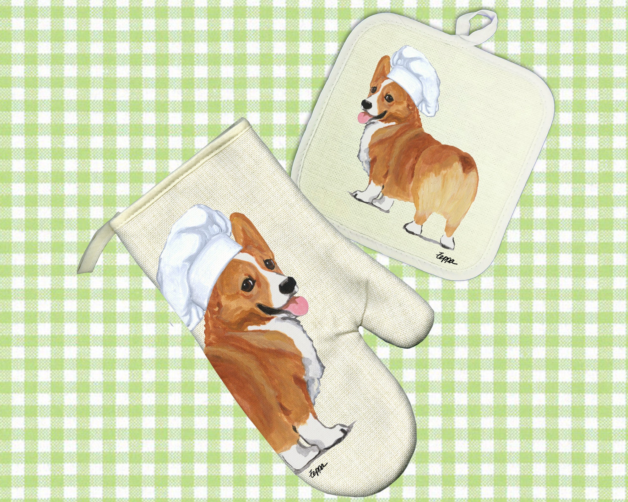 Arctic Corgi Quilted Table Topper NCU0HNH563 main image 0