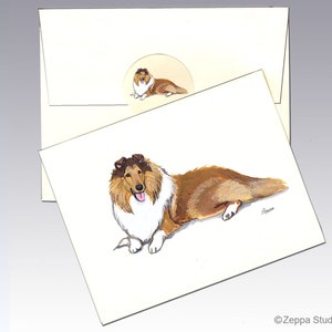 Collie Hund Grußkarten, Boxed Grußkarten, Personalisierte Grußkarten