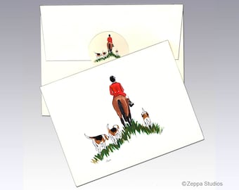 Fox Hunt Note Cards, Boxed Note Cards, Personalized Note Cards