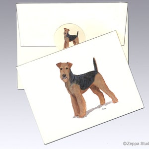 Airedale Grußkarten, Boxed Grußkarten, Personalisierte Grußkarten