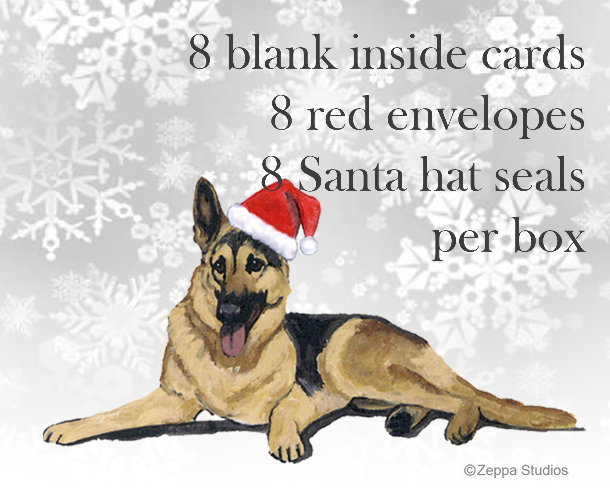 German Shepherd Christmas Cards, Boxed Christmas Cards, Personalized