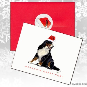 Cartões de Natal Bernese Mountain Dog, cartões de Natal em caixa, cartões de Natal personalizados