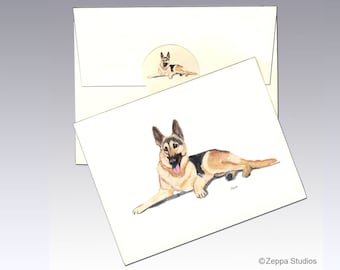 German Shepherd Note Cards, Boxed Note Cards, Personalized Note Cards