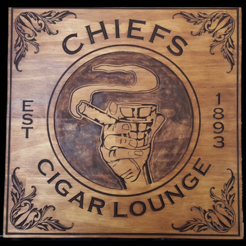 Cigar Bar Lounge Man Cave Personalized Wall Hanging Name Sign Etsy